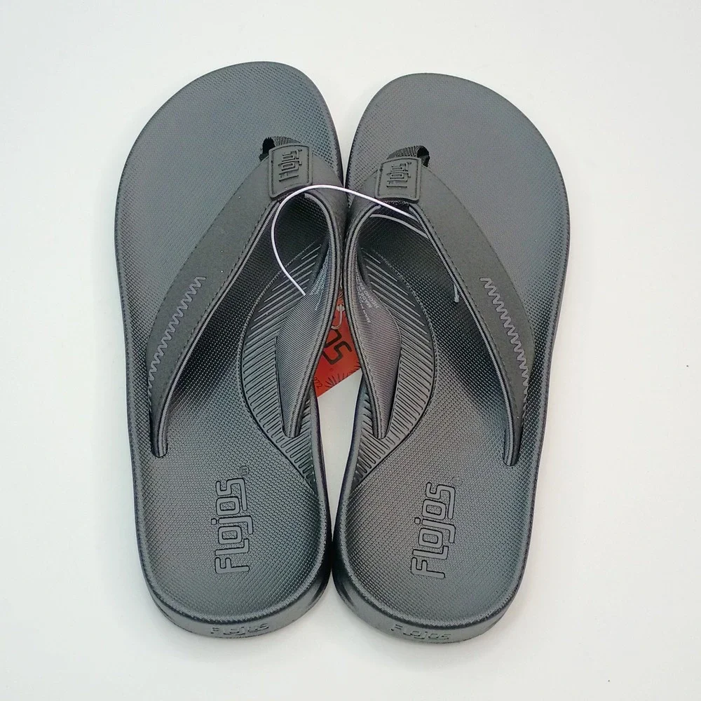 Flojos Flip Flop Men Size 8 Black Synthetic Thong Sandals